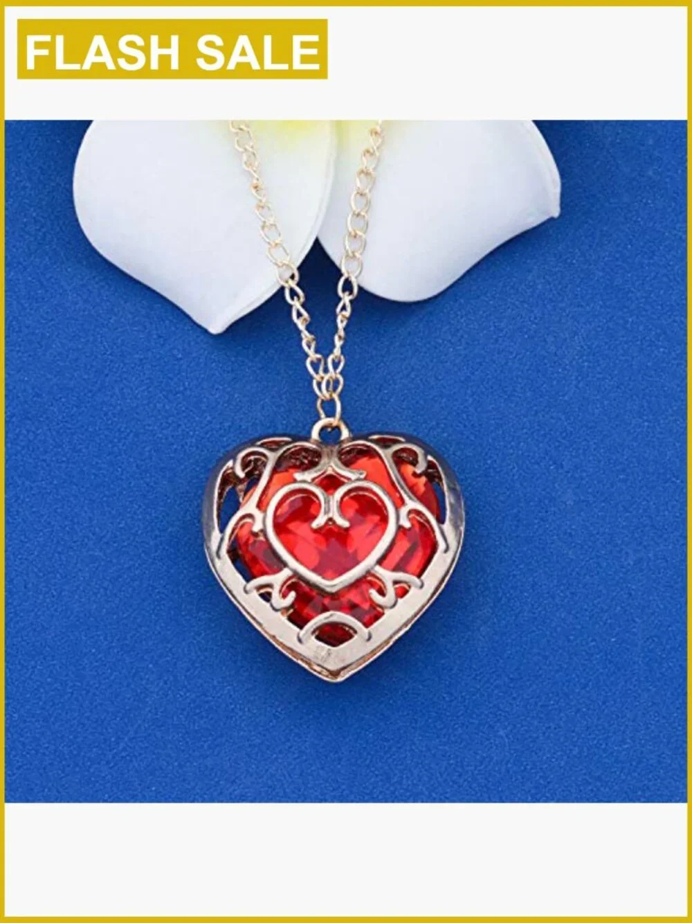 Heart Pendant Necklace Cosplay Gift Adjustable Chain